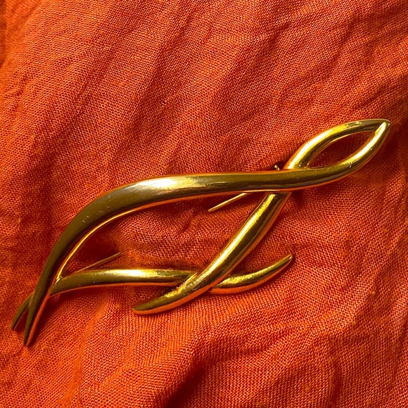 Vintage Gold Tone Art Deco Style Brooch - Picture 4 of 6